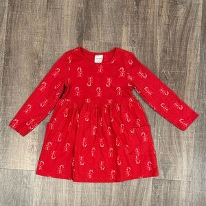 Hanna Andersson Red Dress with Candy Cane Design